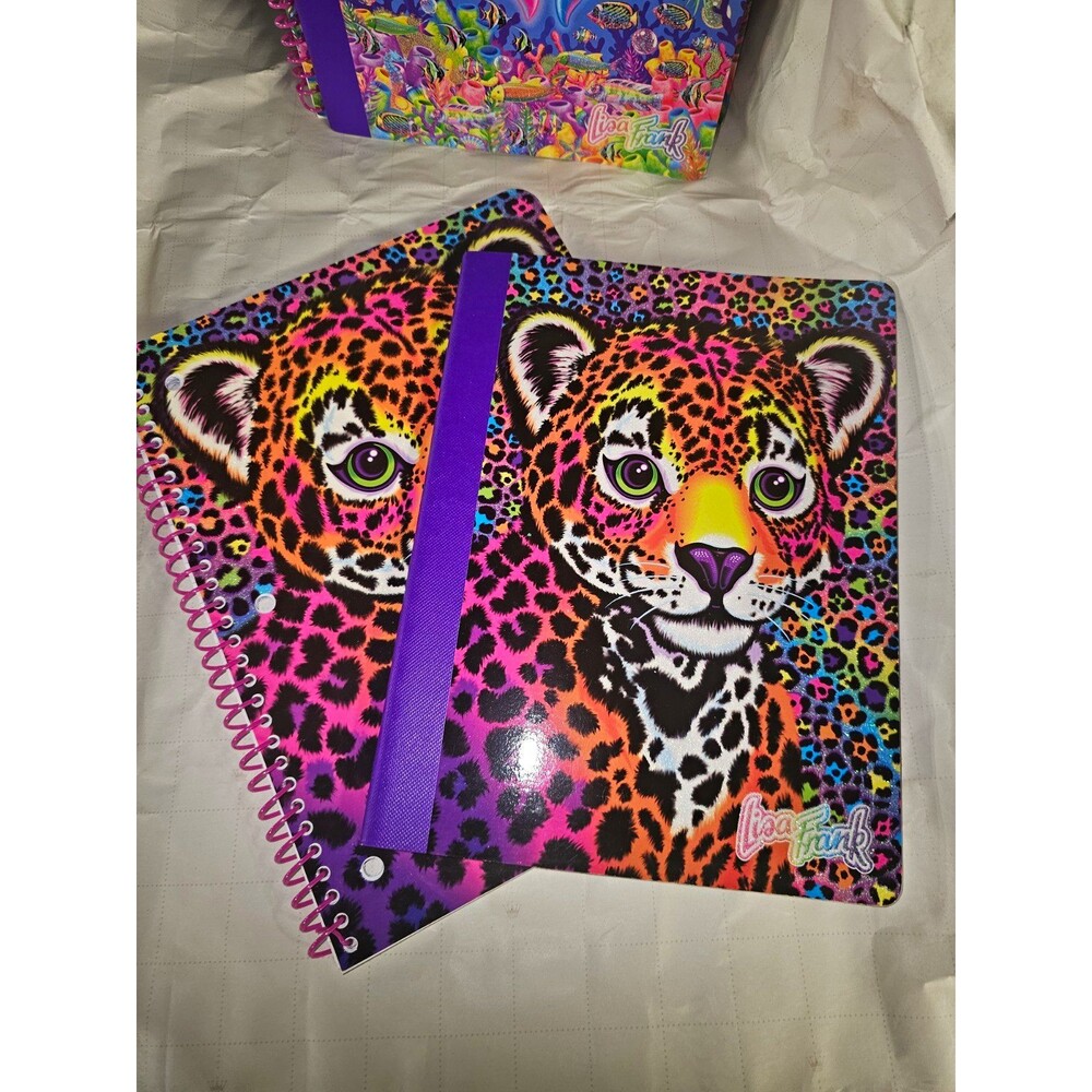 Lisa Frank Multicolor Animal Print Spiral Notebook Jungle Theme Pop Art